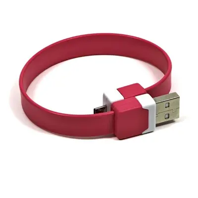 Logo USB kabel (2.0) USB A samec - microUSB samec 0.25m růžový náramek blistr