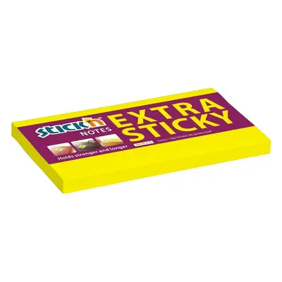 Bloček samolepicí Stick'n Hopax Extra Sticky, 76x127 mm, žlutý, 90 lístků