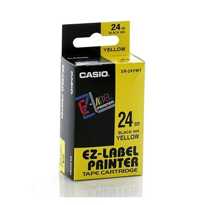 Páska Casio XR-24YW1 (Černý tisk/žlutý podklad) (24mm) - Originál