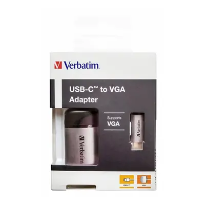 Verbatim USB (3.1) hub 1-port 49145 šedá délka kabelu 10cm adaptér USB C na VGA