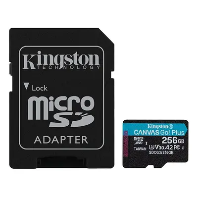 Kingston paměťová karta Canvas Go! Plus 256GB UHS-I U3 SDCG3/256GB