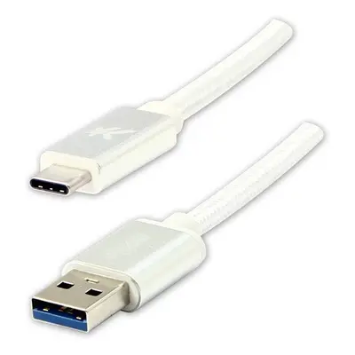 Logo USB kabel (3.2 gen 1) USB A samec - USB C samec 2m bílý 5 Gb/s, 5V/3A nylonové opletení, h