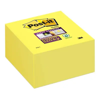 Bloček samolepicí 3M Post-it 2028S Super Sticky, 76x76 mm, kostka, žlutý, 350 lístků