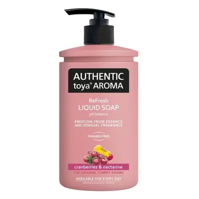 Mýdlo tekuté Authentic toya Aroma, s pumpičkou, 400 ml, Brusinka a Nektarinka