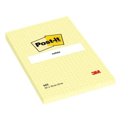 Bloček samolepicí 3M Post-it, 102x152 mm, čtverečkovaný, žlutý, 100 lístků