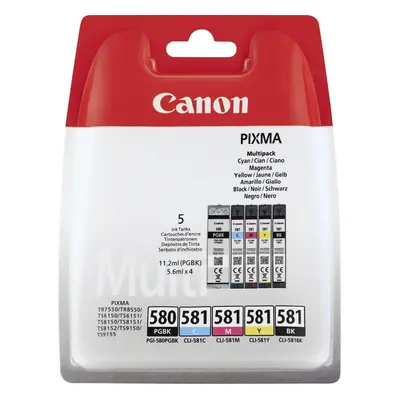 Zásobníky - Multi Pack Canon PGI-580/CLI-581BkCMY (Černé, azurové, purpurové, žluté) - Originál