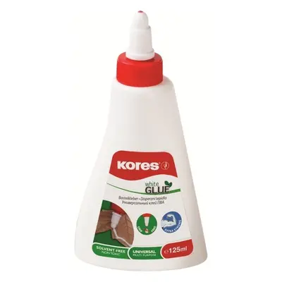 Lepidlo tekuté Kores White Glue, s rychlouzávěrem, 125 ml