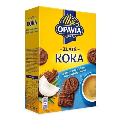 Sušenky Zlaté Koka Opavia, s kokosem a kakaem, 180 g