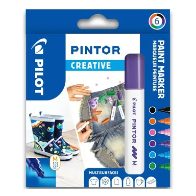 Popisovač akrylový Pilot Pintor 4076, Fun/Creative, 1,4 mm, sada 6 ks