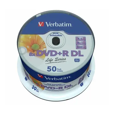 Verbatim DVD+R DL Double Layer Inkjet Printable 97693 8.5GB 8x spindle 50-pack