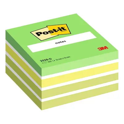 Bloček samolepicí 3M Post-it 2028G, 76x76 mm, kostka, zelený, 450 lístků