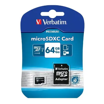 Verbatim paměťová karta Micro Secure Digital Card Premium 64GB UHS-I U1 (Class 10) 44084