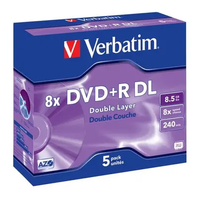 Verbatim DVD+R DL Double Layer Matt Silver bez možnosti potisku 43541 8.5GB 8x jewel box 5-pa