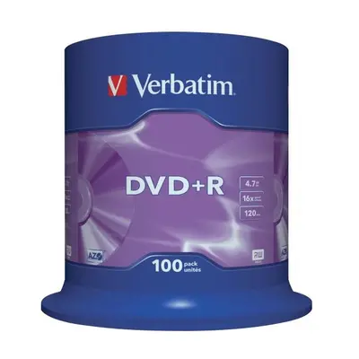 Verbatim DVD+R Matt Silver bez možnosti potisku 43551 4.7GB 16x spindle 100-pack