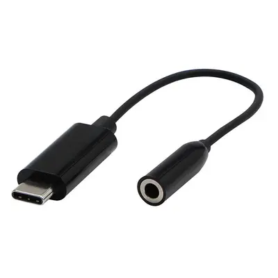 USB/Audio převodník, USB C samec - Jack (3.5mm) samice, stereo, černá, Logo blistr