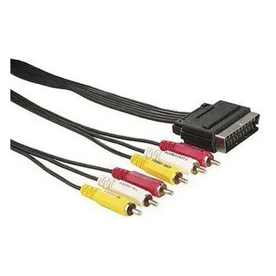 Neutralle Video kabel SCART samec - 6x CINCH samec 1.5m černý