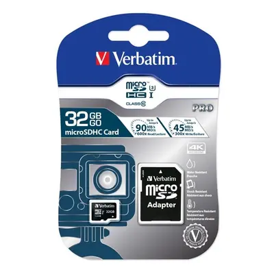 Verbatim paměťová karta Micro Secure Digital Card Pro U3 32GB UHS-I U3 (Class 10), V30 47041