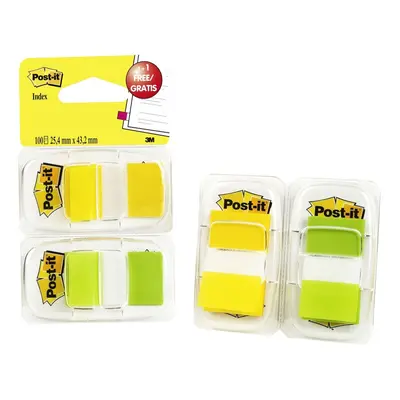 Záložka samolepicí Z 3M Post-it, 25,4x43,2 mm, plastová, 2 barvy, 50 ks + 50 ks zdarma