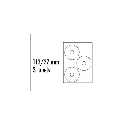 Logo etikety na CD bílé 113/37mm baleno po