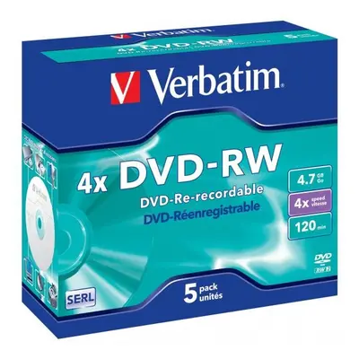 Verbatim DVD-RW Matt Silver bez možnosti potisku 43285 4.7GB 4x jewel box 5-pack