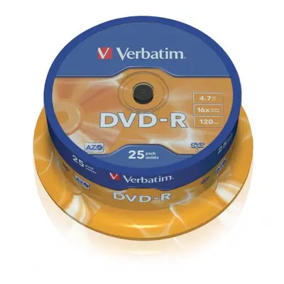 Verbatim DVD-R Matt Silver bez možnosti potisku 43522 4.7GB 16x cake box 25-pack