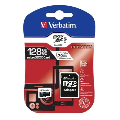 Verbatim paměťová karta Micro Secure Digital Card Premium 128GB UHS-I U1 (Class 10) 44085