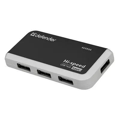 Defender USB (2.0) hub 4-port Quadro Infix černo-šedá LED indikátor, kompaktní