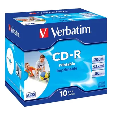 Verbatim CD-R AZO Wide Inkjet Printable 43325 700MB CD-R 52x jewel box 10-pack