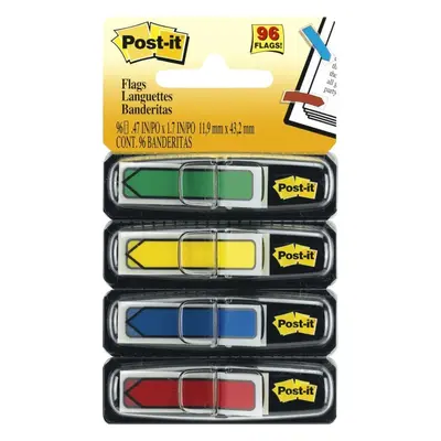 Záložka samolepicí Z 3M Post-it, 11,9x43,2 mm, plastová šipka, základní barvy, 4x24 ks