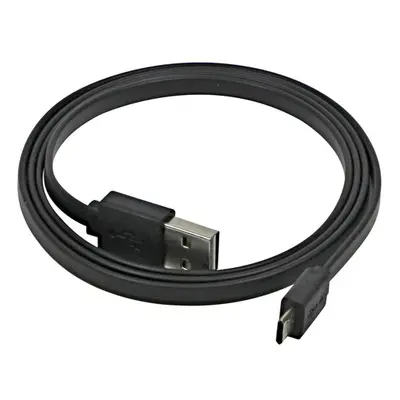 Kabel USB (2.0), USB A M reversible- USB micro M reversible, 0.3m, plochý, černý, oboustranný