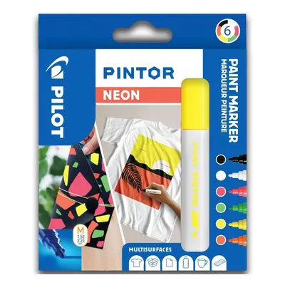 Popisovač akrylový Pilot Pintor 4076, Neon, 1,4 mm, sada 6 ks