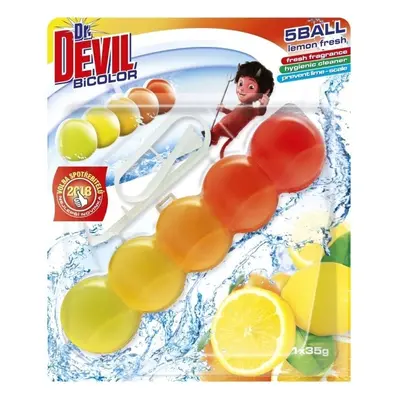 Prostředek čisticí Dr. Devil BiColor, na toalety, závěska, vonný gel, 35 g, Lemon Fresh