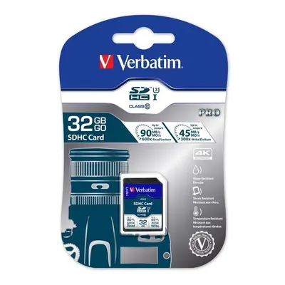 Verbatim paměťová karta Secure Digital Card Pro U3 32GB UHS-I U3 (Class 10), V30 UHS-I U3 47021