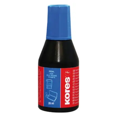 Barva razítková Kores, 28 ml, modrá