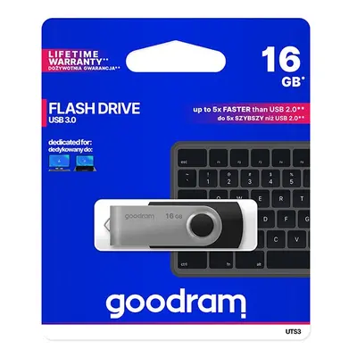 Goodram USB flash disk, 3.0, 16GB, UTS3, černý, UTS3-0160K0R11