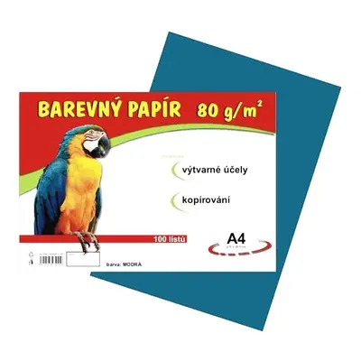 Papír A4, 80 g, modrý, 100 listů