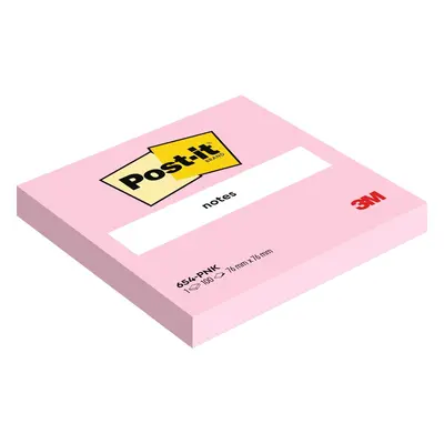 Bloček samolepicí 3M Post-it 654-PNK, 76x76 mm, růžový, 100 lístků