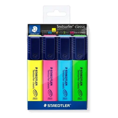 Zvýrazňovač Staedtler Textsurfer classic 364, 1-5 mm, klínový hrot, sada 4 ks