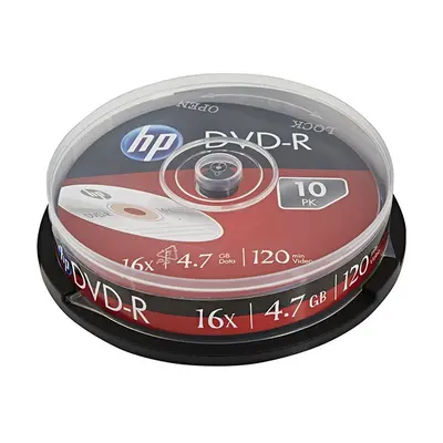 HP DVD+R bez možnosti potisku DRE00027-3 4.7GB 16x cake box 10-pack