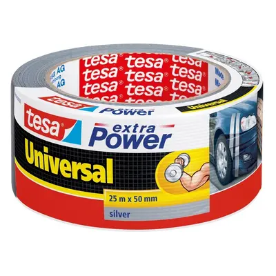 Páska lepicí Tesa Extra Power, textilní, 50 mmx25 m, šedá