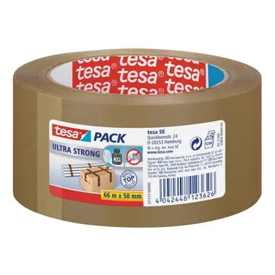 Páska lepicí Tesa Ultra Strong 57176, 50 mmx66 m, PVC, solvent, tichá, hnědá