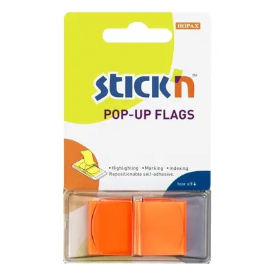 Záložka samolepicí Z Stick'n Hopax, 45x25 mm, plastová, oranžová, 50 ks