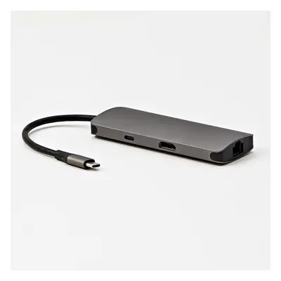 Dokovací stanice All New USB 3.1 Type-C HDMI, RJ45, microSD, USB C (PD), 2x USB3.0