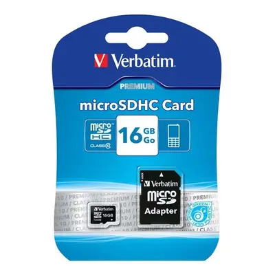 Verbatim paměťová karta Micro Secure Digital Card Premium 16GB UHS-I U1 (Class 10) 44082