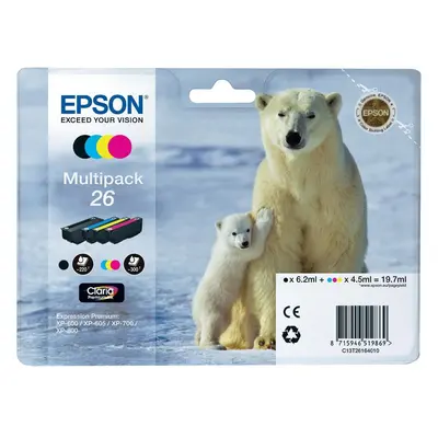 Zásobníky - Multi Pack Epson č.26 - T2616 (Černé, azurové, purpurové, žluté) - Originál