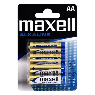 Baterie tužková Maxell LR6, AA, 1,5 V, 4 ks, alkalická