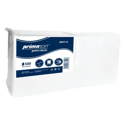 Ubrousky papírové Primasoft Classic, 1vrstvé, celulóza, 33x33 cm, bílé, 500 ks