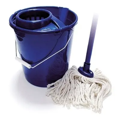 Mop set 4 ks na úklid, mop, násada, ždímač, vědro 10 l