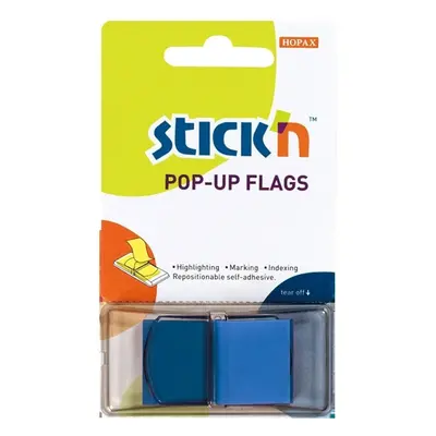 Záložka samolepicí Z Stick'n Hopax, 45x25 mm, plastová, modrá, 50 ks