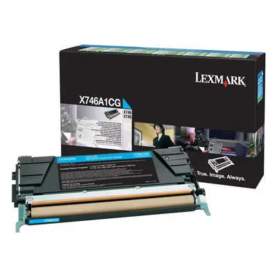 Toner Lexmark X746A1CG (Azurový) Return - Originál